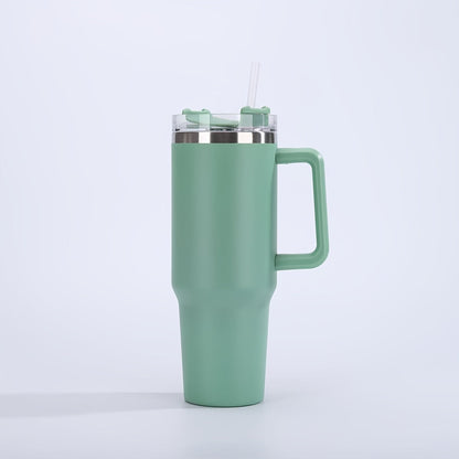 Insulated Tumbler 40oz with Handle & Straw Lid – Double-Wall Vacuum 304 Stainless Steel Travel Cup, Leakproof & Rustproof