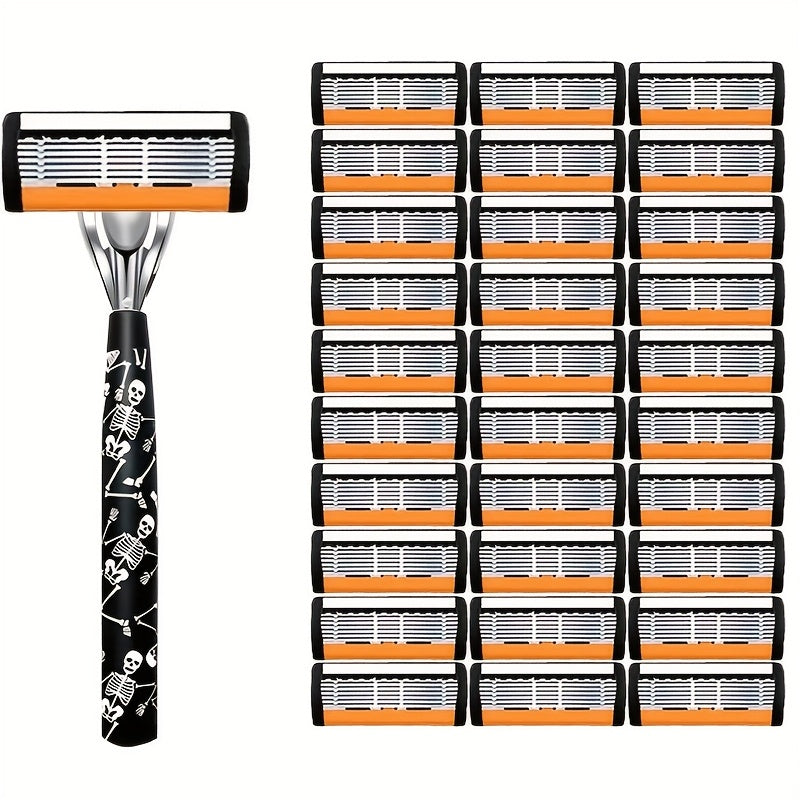 Safety Razor for Men 7-Layer Progressive Blades – Non-Slip Stainless Steel Handle Classic Double Edge Razor for Beard & Mustache Grooming
