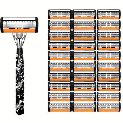 Safety Razor for Men 7-Layer Progressive Blades – Non-Slip Stainless Steel Handle Classic Double Edge Razor for Beard & Mustache Grooming