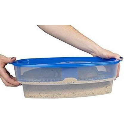 Breading Station Tray XL All-in-One Mess-Free Batter Bowl with Lid, Pour Seasoning Add Meat or Vegetables & Shake