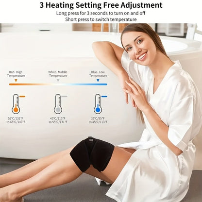 Knee Massager with Heat, 3-Level Heating Pad for Knee Pain, Joint & Warmth, Anti-Slip Breathable Knee Brace for Men & Women