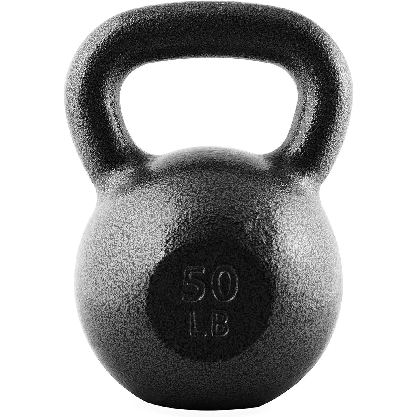 Cast Iron Kettlebell with Wide Flat Base – Hammerstone Painted, Anti-Corrosion, Smooth Grip Handle for Strength Training, Full Body Workout