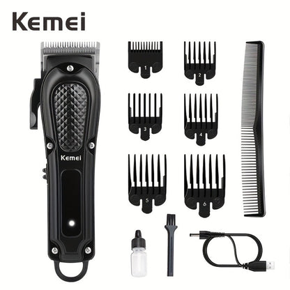 Professional Cordless Hair Cutting Shears, Kemei KM-1071 USB Rechargeable Electric Hair Scissors for Barbers