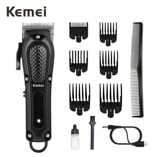 Professional Cordless Hair Cutting Shears, Kemei KM-1071 USB Rechargeable Electric Hair Scissors for Barbers
