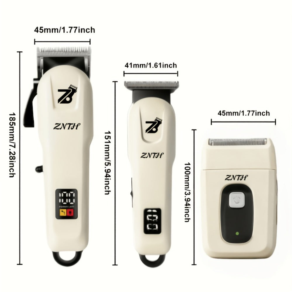 Professional Hair Clipper Kit 9-in-1 Trimmer for Haircut Bald Head Shaving LCD Display for Everyday Face, Beard and Body Grooming