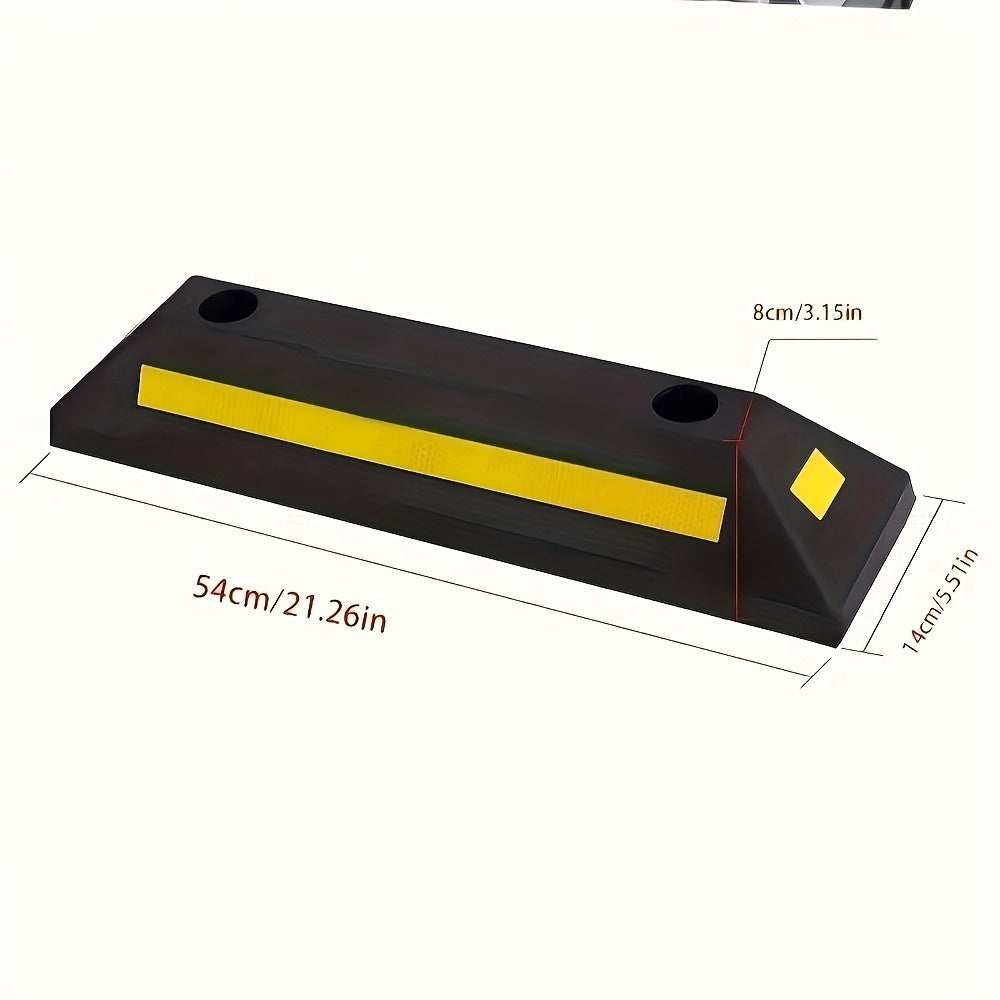 Garage Parking Curb Stop Rubber Wheel Stop 21 Inch Heavy Duty Car Tire Guide Railing for Garage Floor Wall Protector Vehicle Parking Aid 1pc