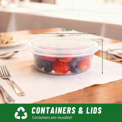Food Storage Containers 24-Pack 8 oz Deli Boxes with 24 Fitted Lids for Portion and Refrigerator Storage