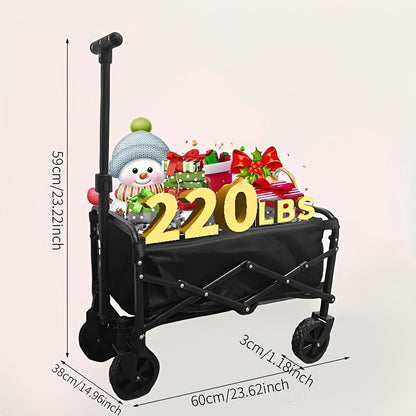 Folding Wagon, Garden Cart Beach Wagon Camping Utility Outdoor Cart for Garden, Patio and Yard Use