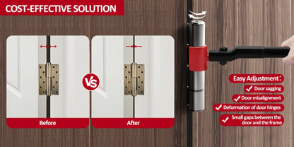 Door Hinge Adjustment Tool Kit 6-in-1 – Heavy Duty Steel Hinge Bender Wrench Set for Precise Door Gap Adjustment