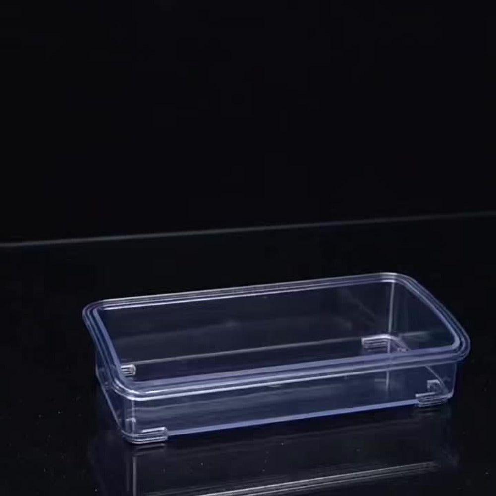Four-Grid Clear Spice Box Set with Individual Flip-Top Lids, Shared Base, Four Compartments and 26cm Length