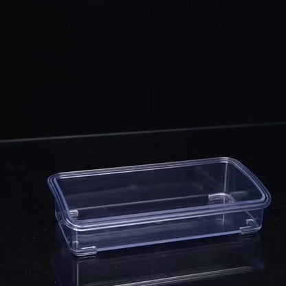 Four-Grid Clear Spice Box Set with Individual Flip-Top Lids, Shared Base, Four Compartments and 26cm Length