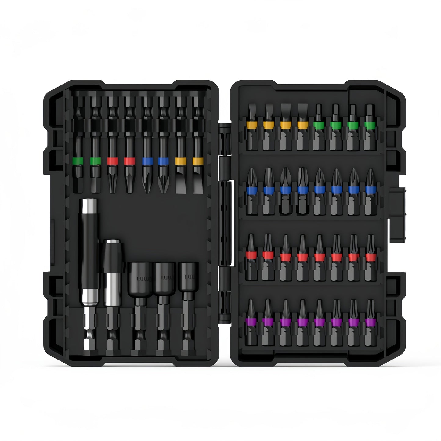 Impact Screwdriver Bit Set 45-Piece – Heavy-Duty Torx, Phillips, Flat & Square Bits with Storage Box, Compatible with Impact Drivers
