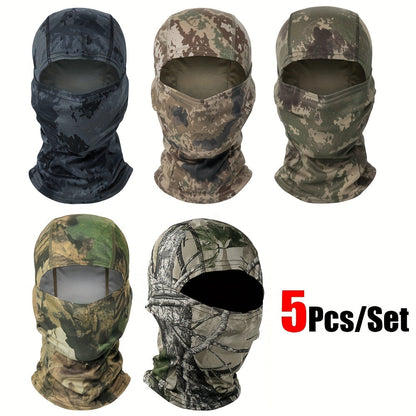 5-Pack Neck Gaiter Face Mask for Men & Women – UV Protection Balaclava Headscarf for Running, Hiking, Fishing, Cycling
