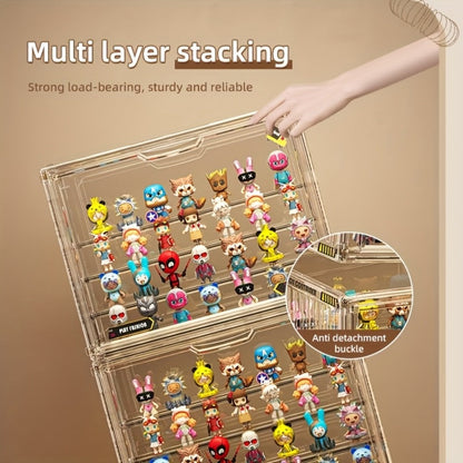4-Tier Acrylic Figure Display Case with Magnetic Design – Clear Collector Showcase Box for Action Figures Dolls Funko Pop Anime Desktop