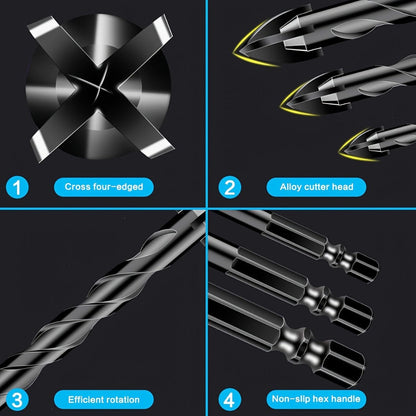 Masonry Drill Bits Set 10pcs, Tungsten Carbide Tip Drill Bits for Tile, Brick, Glass, Ceramic, Concrete