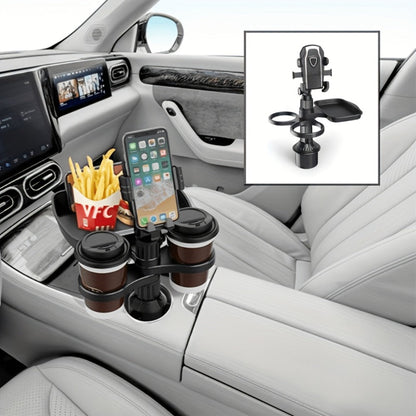 Car Cup Holder Tray Extender – Detachable Cup Holder Extension with Dining Tray, Car Organizer Table for Long-Distance Travel