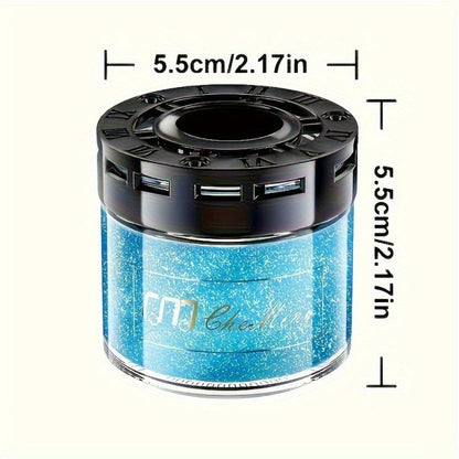 Two-Piece Solid Gel Car Air Freshener Jars with Four Cologne, Blue Bell, Rose and Osmanthus Scent Pairings