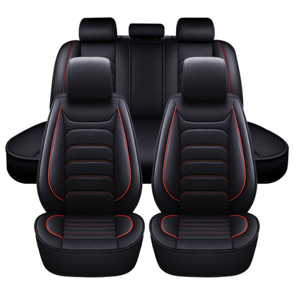 Car Seat Covers 5-Seat Faux Leather Set with Foam Padding and Optional Matching Pillow Pieces