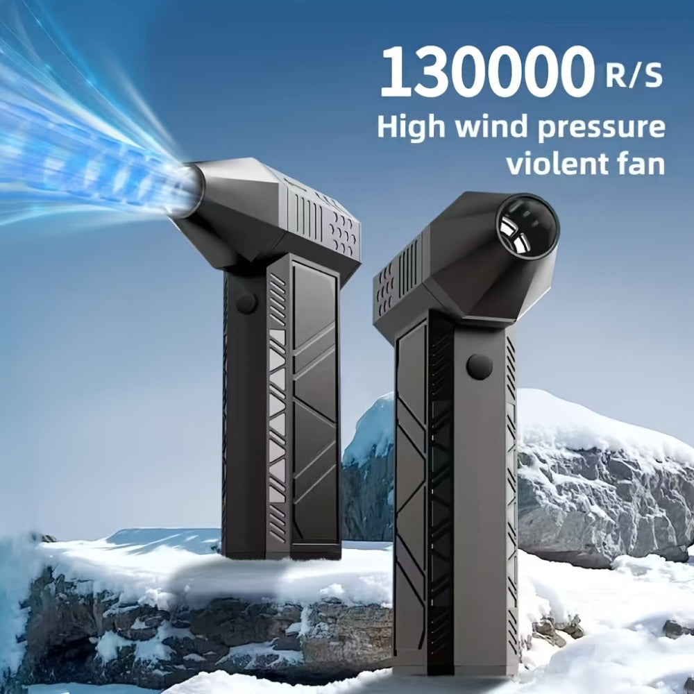 130000RPM Super Turbo Air Blower USB-C Fast Charging, 52M/S Hurricane Airflow, Adjustable Speed, 5000mAh Battery