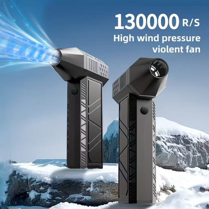 130000RPM Super Turbo Air Blower USB-C Fast Charging, 52M/S Hurricane Airflow, Adjustable Speed, 5000mAh Battery