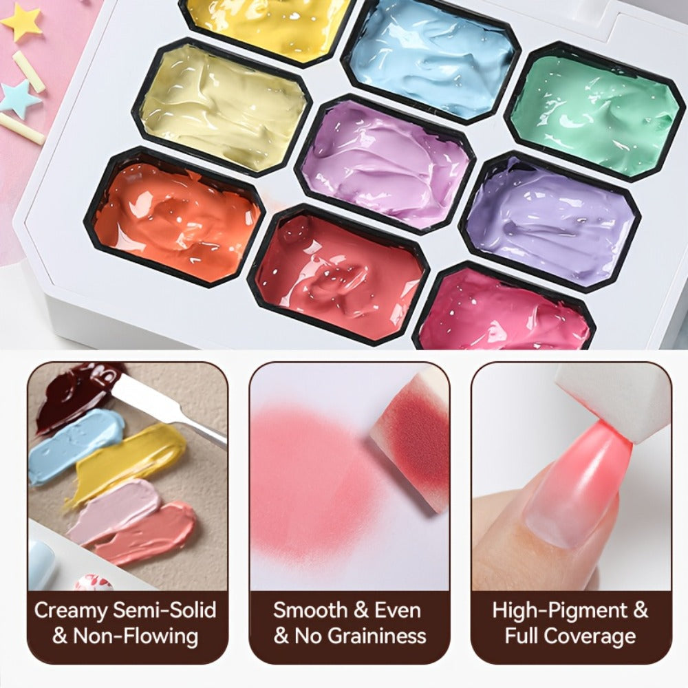 Gel Nail Polish 4-in-1 3-Piece Sets for Ombre, Stamping, Painting and Powder Art, 2 Options