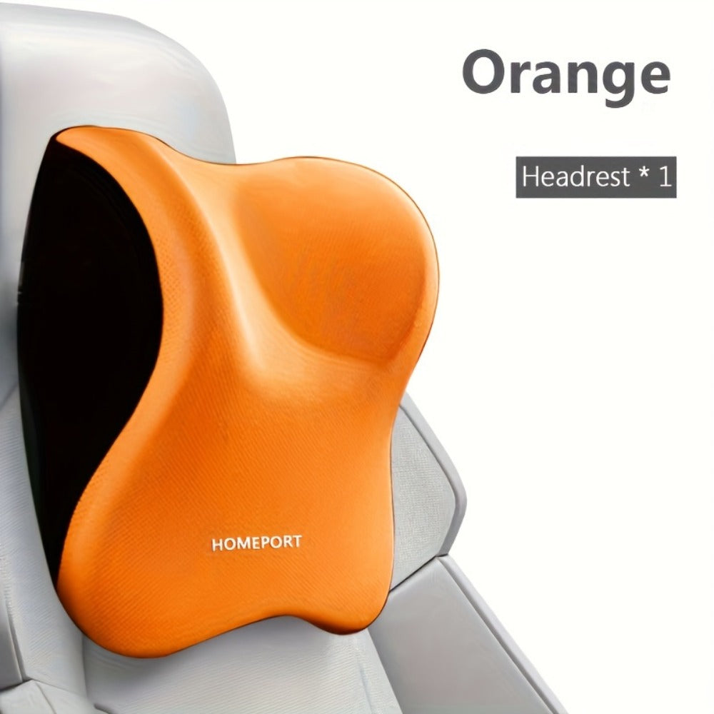 Car Headrest Neck Pillow 100% Memory Foam Ergonomic Support – Breathable Removable Washable Cover Adjustable Buckle for Driver Passenger