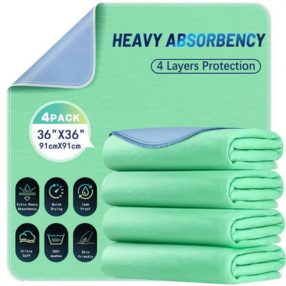 Reusable Underpads 36x36 Inch Extra Heavy Absorbency Bed Pads for Adults Kids and Elderly for Entryways, Bedrooms and Living Spaces