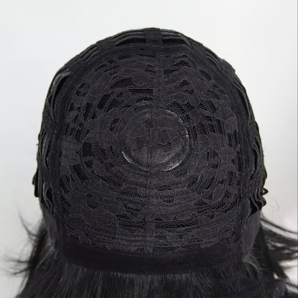 Synthetic Wig 8-Inch Curly-Wavy Brown Highlight Bob with Adjustable Rose Net Cap for Daily Styling