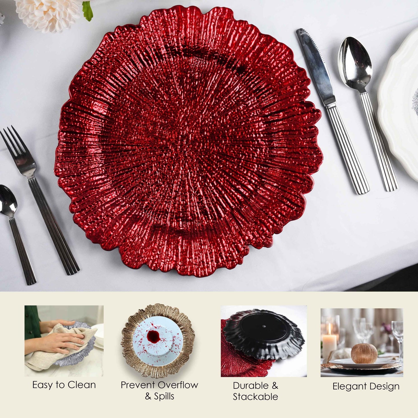 Charger Plates 13 Inch Set of 24 for Entryways, Bedrooms and Living Spaces, with the Listed Configuration