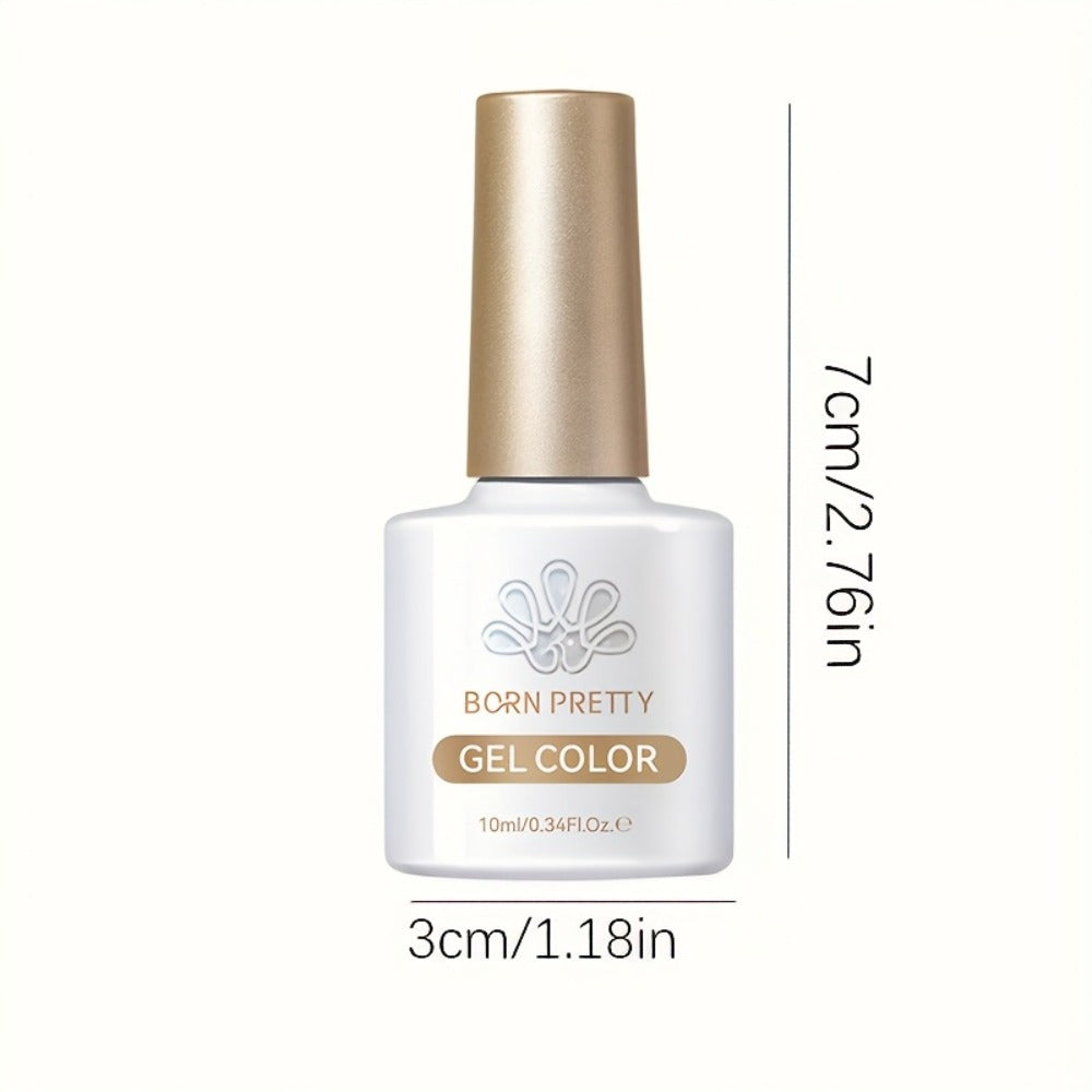Gel Nail Polish BORN PRETTY 2-Piece Snow-Jelly Shimmer Set in Nude Pink and White Glitter with UV/LED Soak-Off Cure