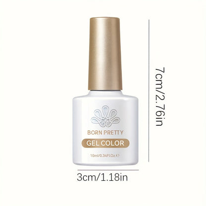 Gel Nail Polish BORN PRETTY 2-Piece Snow-Jelly Shimmer Set in Nude Pink and White Glitter with UV/LED Soak-Off Cure