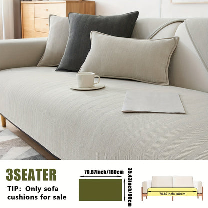 Sofa Cover Ribbed Chenille Stretch Panels for 1 to 4 Seats, Armrests or Cushions with Model-Specific Size and Color Options