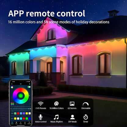 Permanent Outdoor Lights for Eaves RGB Color Changing, Music Sync, Dimmable, Timer, Multicolor & White