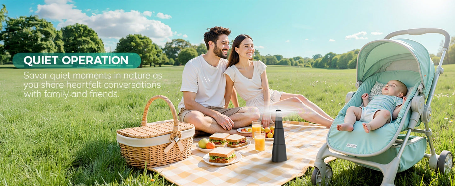 Outdoor Food Fan 4-Pack Battery Powered Silent Table Fan with Hook for Picnic BBQ Patio Party for Grilling, Camping and Outdoor Meals