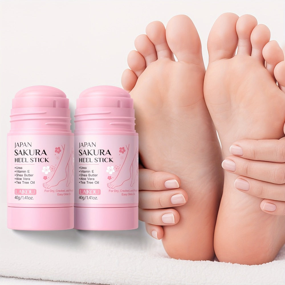 Heel Repair Stick for Dry Cracked Feet 2-Pack – Intensive Moisturizing Foot Balm with Vitamin E, Shea Butter & Sakura Extract