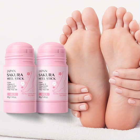 Heel Repair Stick for Dry Cracked Feet 2-Pack – Intensive Moisturizing Foot Balm with Vitamin E, Shea Butter & Sakura Extract