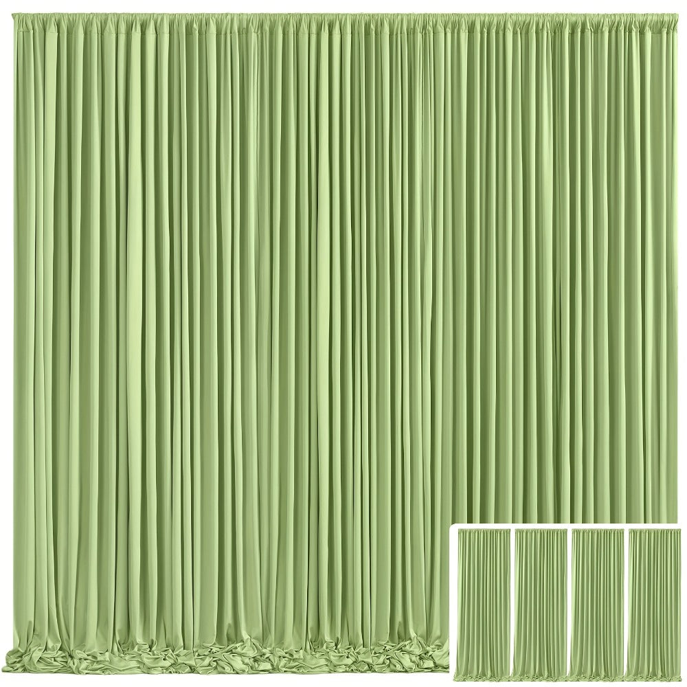 Blackout Backdrop Curtain 4 Pack 5x10 Ft - Heavyweight Nonwoven, Wrinkle-Resistant for Entryways, Bedrooms and Living Spaces