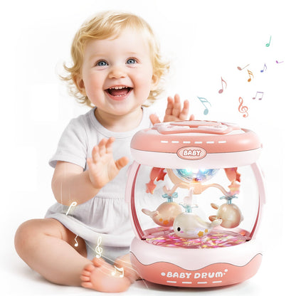 Baby Rotating Projector Music Toy 3 Months+, Interactive Animal Sounds & Lights, Multi-Functional Sensory Learning Toy for Infants