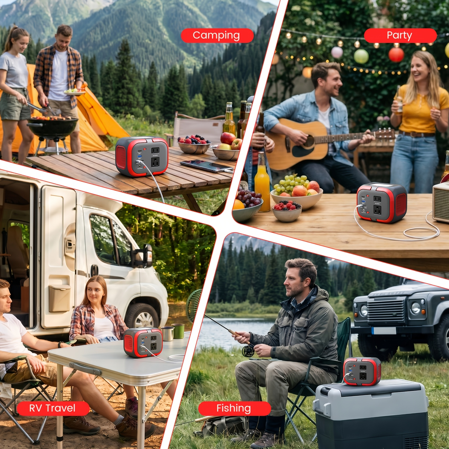 Battery Power Station 120W 97.68Wh 26400mAh Portable Backup with AC Outlet USB-C QC USB-A DC for Camping RV Travel Emergency Home Blackout