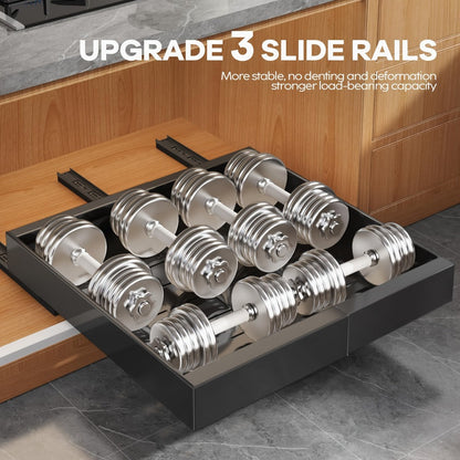 Expandable Pull-Out Cabinet Organizer with 12.6-20.5 Inch Width, Three-Track Slides and 2- or 4-Drawer Options