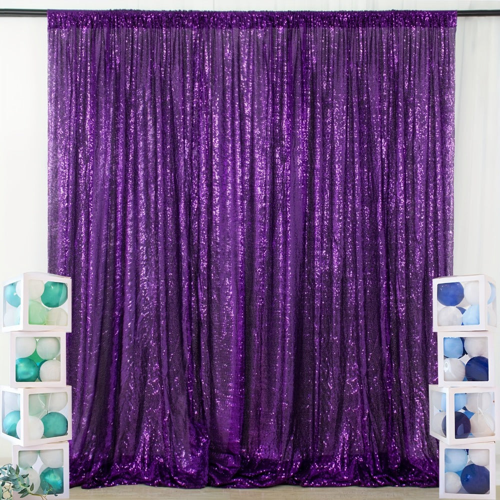 Sequin Backdrop Curtain for Party Wedding – 4x8ft Shimmering Glitter Curtain for Birthday Photo Booth Stage Decoration, Easy Hang