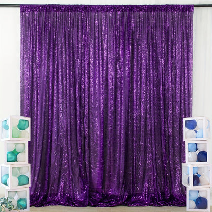 Sequin Backdrop Curtain for Party Wedding – 4x8ft Shimmering Glitter Curtain for Birthday Photo Booth Stage Decoration, Easy Hang