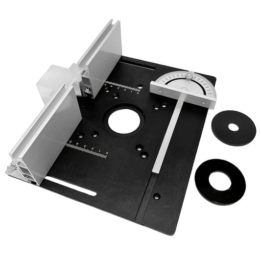 Aluminum Router Table Insert Plate with Fence & Miter Gauge - Precision Woodworking Tool, Dual Function Design
