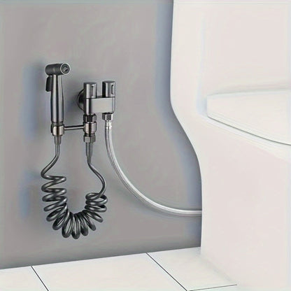 Bidet Toilet Spray Gun Angle Valve One In Two Out Handheld Flusher Booster Sprayer for Toilet for Entryways, Bedrooms and Living Spaces