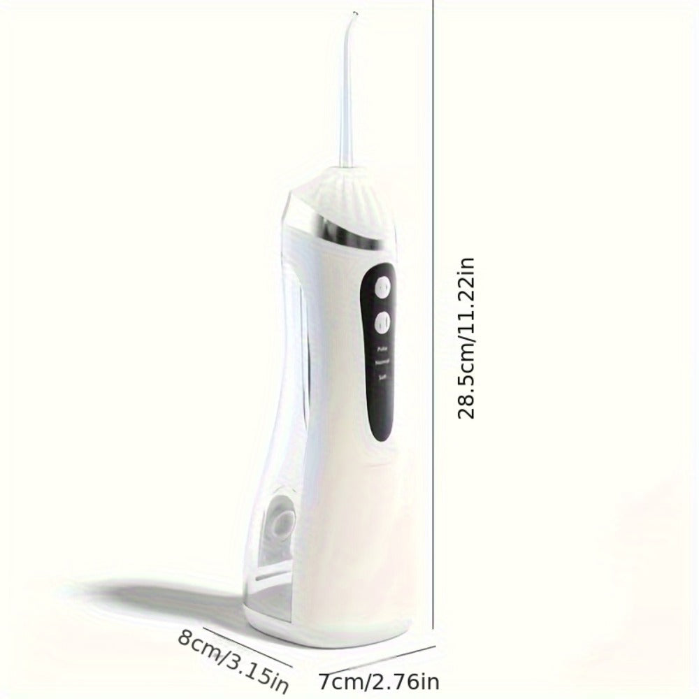 Water Flosser Portable Three-Mode Oral Irrigator with Brush Head Attachment, USB Charging and White, Black or Pink Options