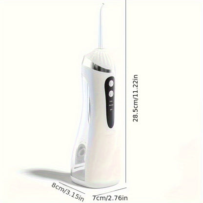 Water Flosser Portable Three-Mode Oral Irrigator with Brush Head Attachment, USB Charging and White, Black or Pink Options