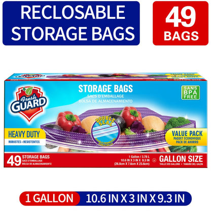 Freezer Storage Bags Resealable, Sturdy Bulk Food Storage Bags with Easy-Open Tabs for Freezer & Refrigerator