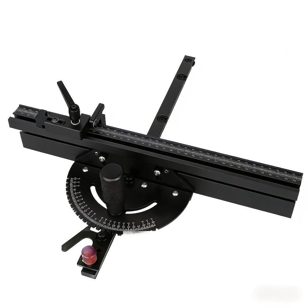 400mm Woodworking Angle Gauge with Adjustable Fence & Guide Rail – Precision Miter Measuring Tool Compatible with 30mm & 45mm T-Track
