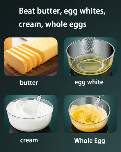 Cordless Electric Egg Beater & Cream Whipper - Handheld Stand-Up Portable Mixer for Cake Baking, Ice Cream & Whipping