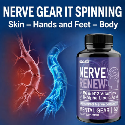 Nerve Renew Capsules with Vitamin B Complex & R-Alpha Lipoic Acid, Neuro Botanical Antioxidant Blend for Nerve Health